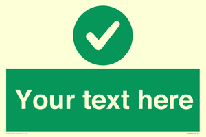 Custom green background, green circle with tick